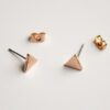 Puces d'oreilles triangles rose gold 1
