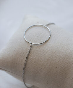 Bracelet simple anneau argenté 5
