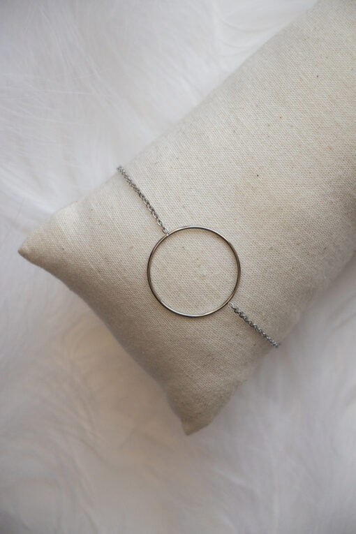 Bracelet simple anneau argenté 2