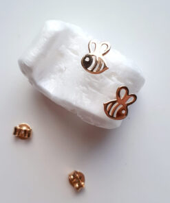 Boucles d'oreilles abeilles plaqué or.