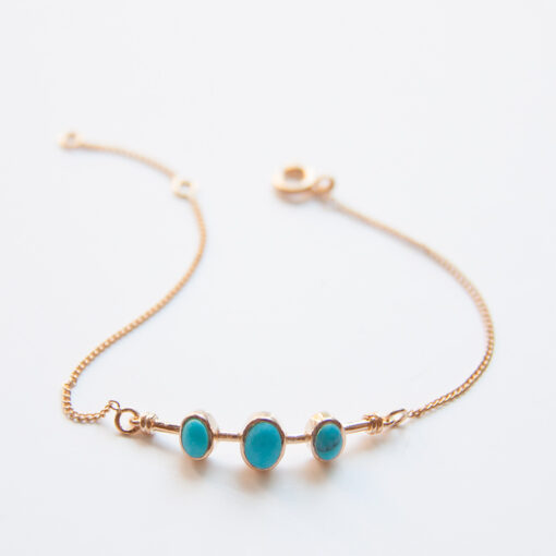 Bracelet turquoise en plaqué or 1