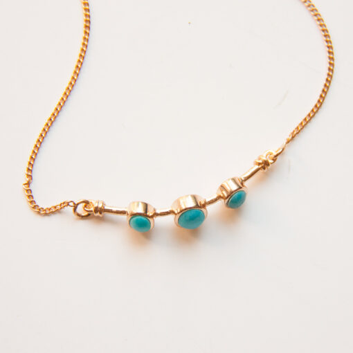Bracelet turquoise en plaqué or 3