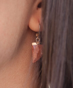 Boucles d'oreilles Nélia brunes et argentées 5