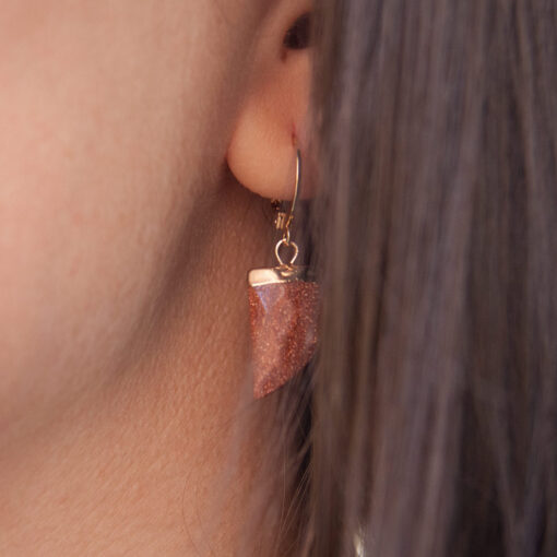 Boucles d'oreilles Nélia brunes et argentées 3