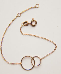 Bracelet 2 anneaux en plaqué or 5