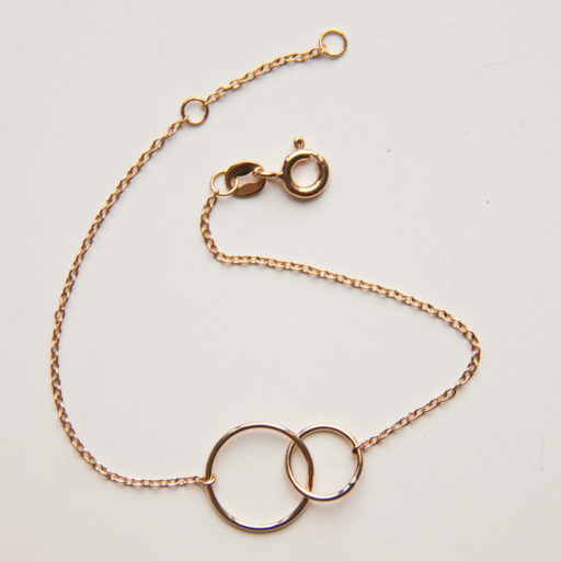 Bracelet 2 anneaux en plaqué or 3