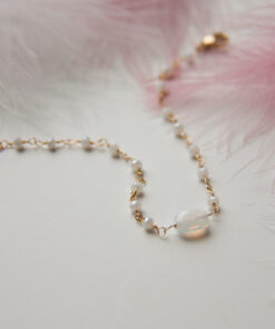 Bracelet perlé blanc perle centrale 9