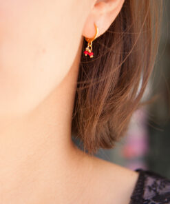 Boucles d'oreilles Inae rouge 3
