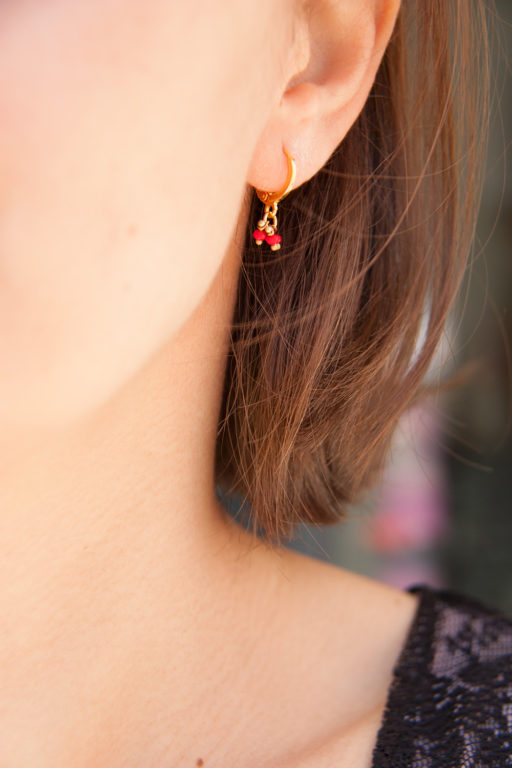Boucles d'oreilles Inae rouge 2