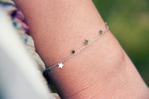 Bracelet étoiles en acier argenté 4