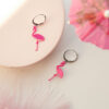 Boucles d'oreilles argentées fantaisie flamingo 12