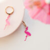 Boucles d'oreilles dorées fantaisie flamingo 11