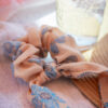 Heliboo scrunchie with blue flower print 14