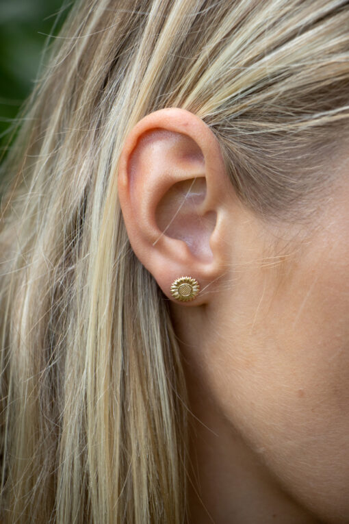 Boucles d'oreilles tournesols en plaqué or 8