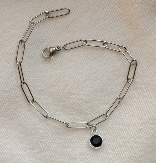 Bracelet Lia argenté et perle au choix 7