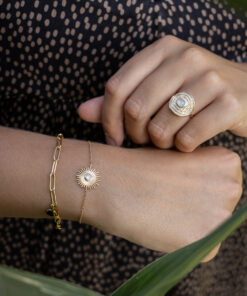 Bracelet Lia doré et perle au choix 13