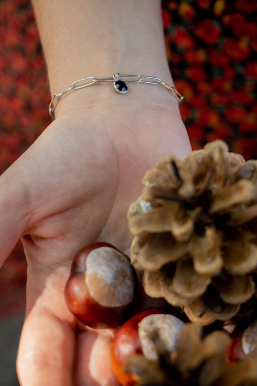 Bracelet Lia argenté et perle au choix 1