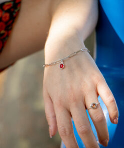 Bracelet Lia argenté et perle au choix 18