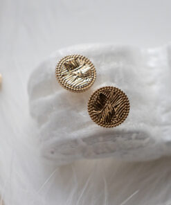 Gold plated detailed round studs 6