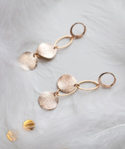 Boucles d'oreilles pendantes de fêtes rose gold 5