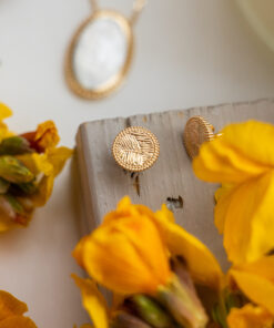 Gold plated detailed round studs 5
