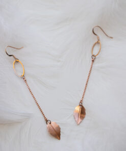 Boucles d'oreilles pendantes rose gold 4