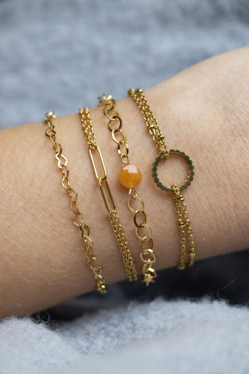 Bracelet Romy orange et doré 5