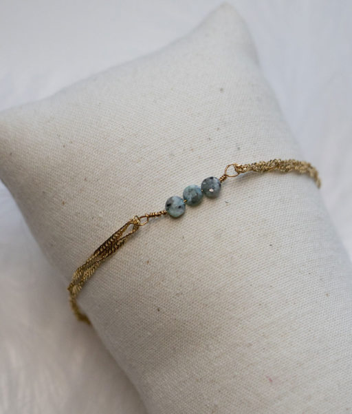 Bracelet Ysée bleu turquoise et doré 1