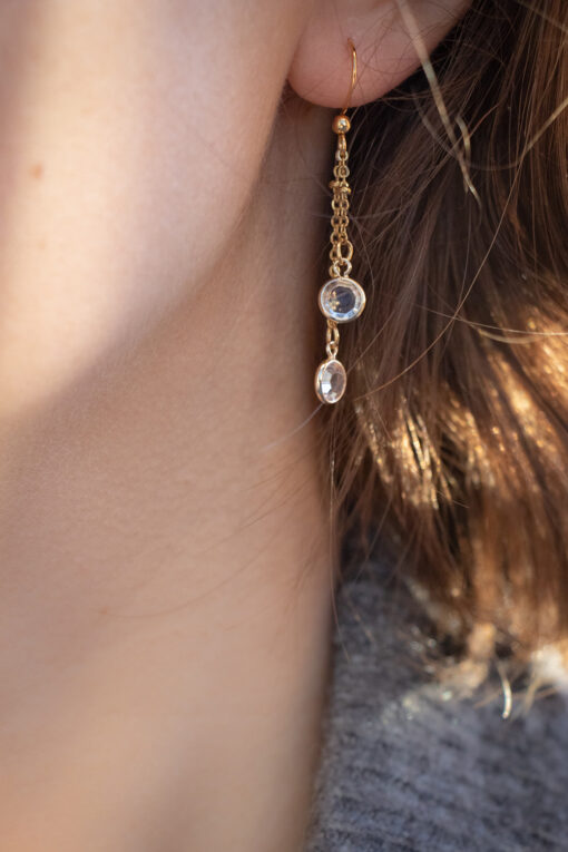 Boucles d'oreilles Yuna dorées transparentes 1
