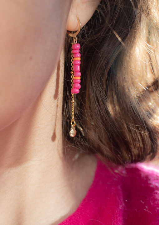 Boucles d'oreilles asymétriques Carolina - Happy flamingo 6