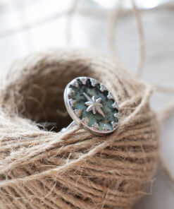 Silver wind rose ring 5