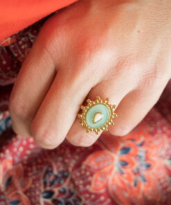 Golden Amazonite vintage ring 11