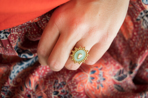 Golden Amazonite vintage ring 5
