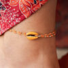 bracelet de cheville coquillage orange 6