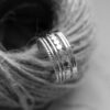 5-row silver adjustable ring 10