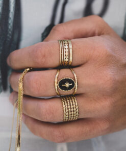 Wide golden twisted ring 3