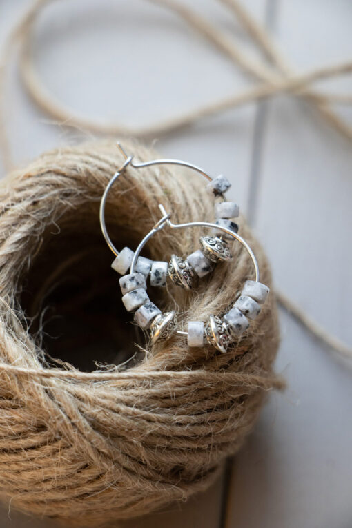 Gray Ambre earrings 1