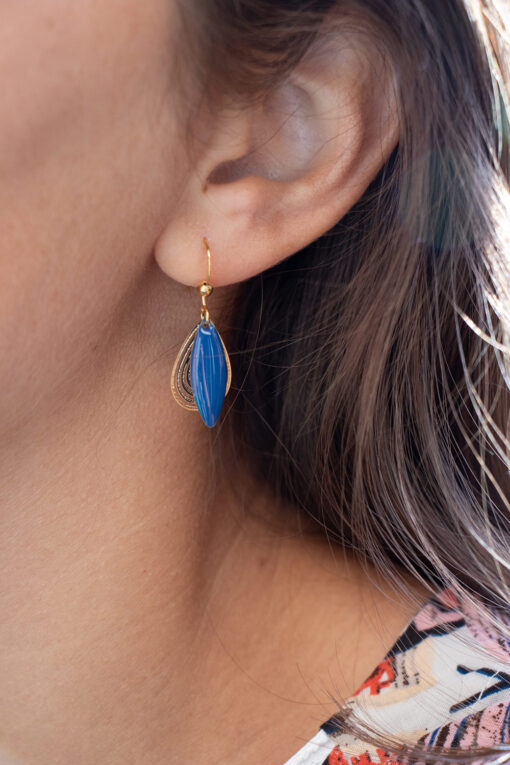 Boucles d'oreilles Vivian bleues 2