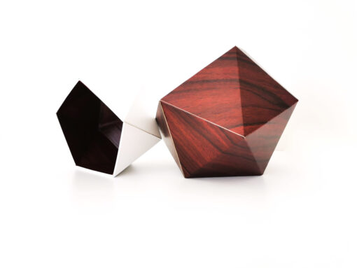 Origami boxes Leewalia - Mahogany and white 2