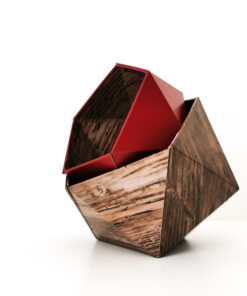 Boites Origami Leewalia - Bois rustique et bordeaux 7