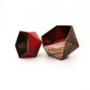 Boites Origami Leewalia - Bois rustique et bordeaux 11