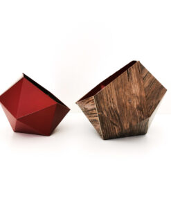Origami boxes Leewalia - Rustic wood and burgundy 6