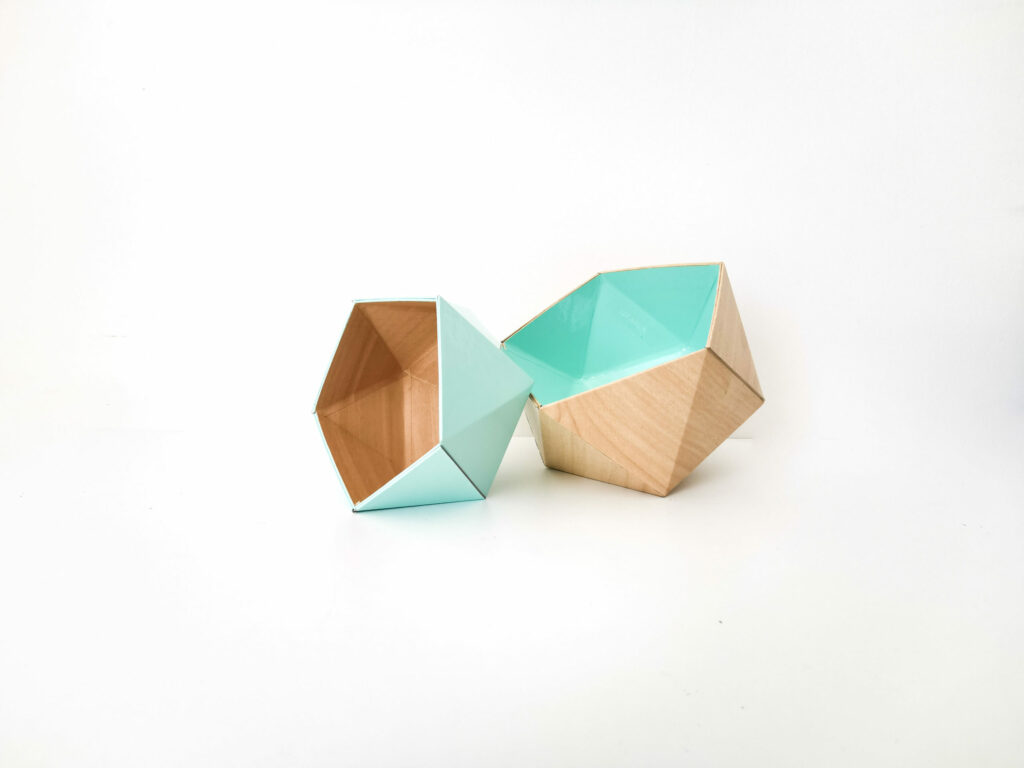 Origami boxes Leewalia - Maple and mint blue 7