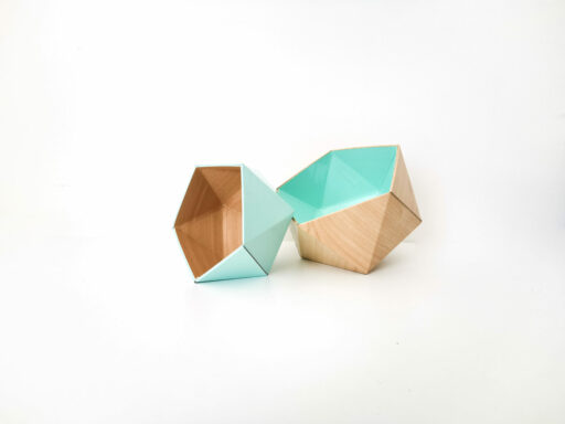 Boites Origami Leewalia - Erable et bleu menthe 1