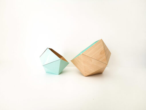 Origami boxes Leewalia - Maple and mint blue 3
