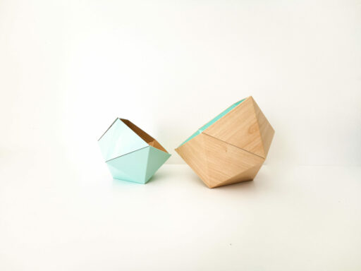 Boites Origami Leewalia - Erable et bleu menthe 3