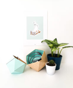 Origami boxes Leewalia - Maple and mint blue 5