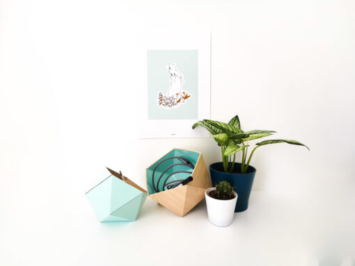Origami boxes Leewalia - Maple and mint blue 2