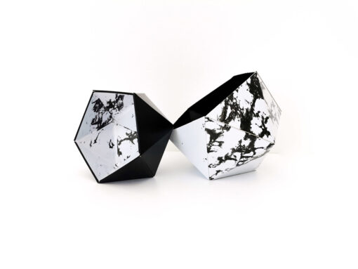 Boites Origami Leewalia - Marbre blanc et noir 2