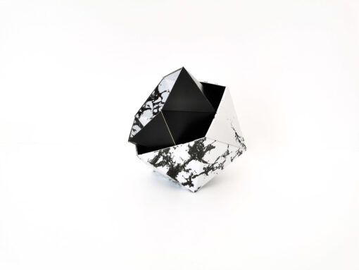 Origami boxes Leewalia - White and black marble 4